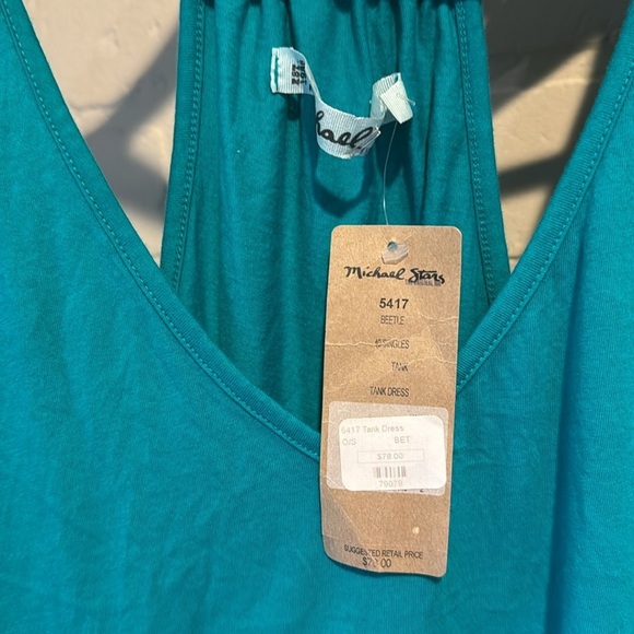 Michael Stars dress green  Sleeveless Top NEW one size coverup beach - Picture 2 of 6